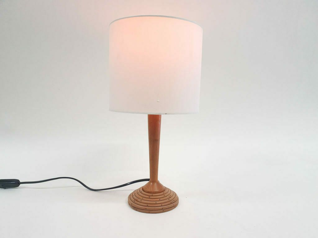 Vintage Kleine Bamboe Tafellamp, Ca. Jaren 1960 photo furniture