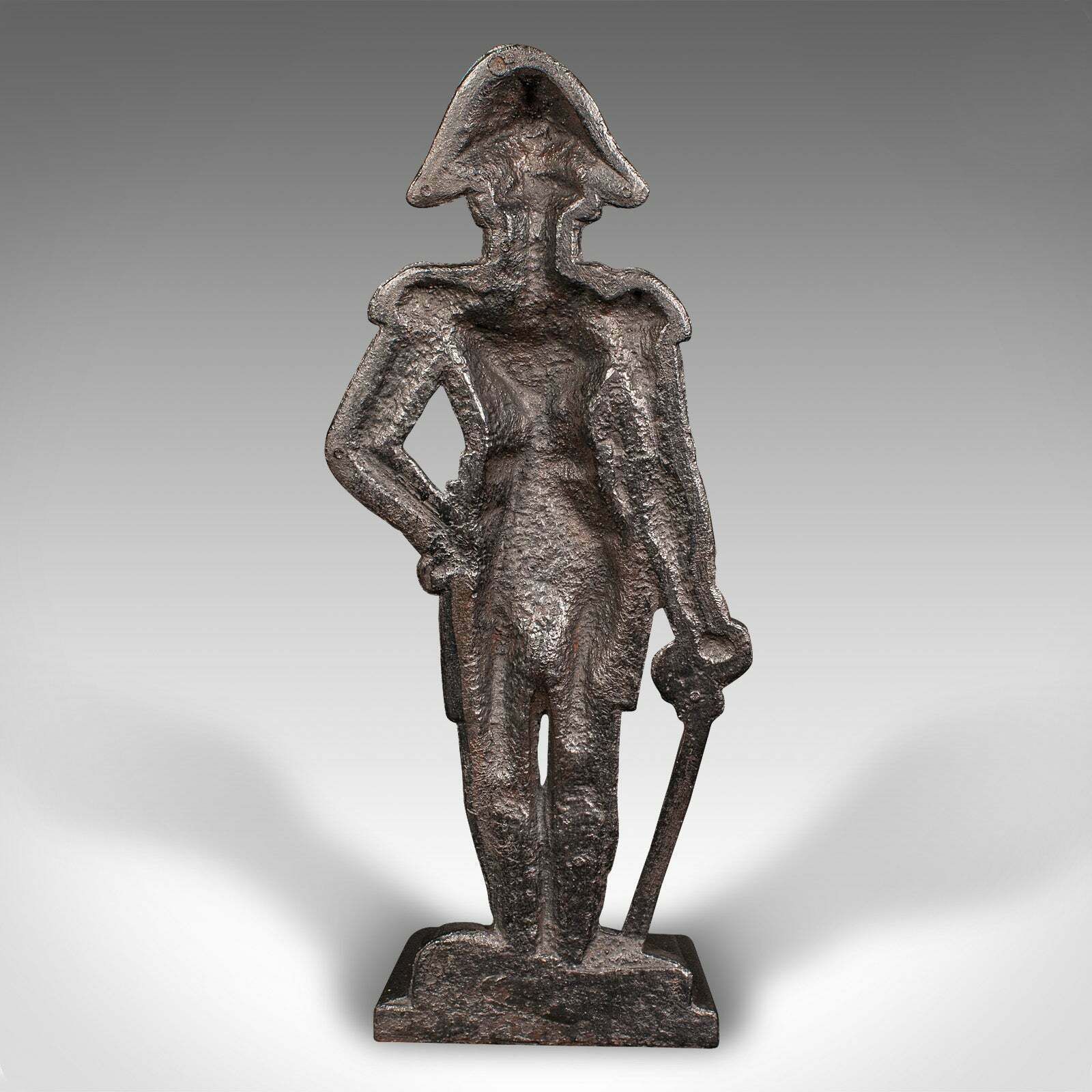 Antique Figural Doorstop, English, Cast Iron, Lord Nelson Door Keeper, Regency photo 495.0