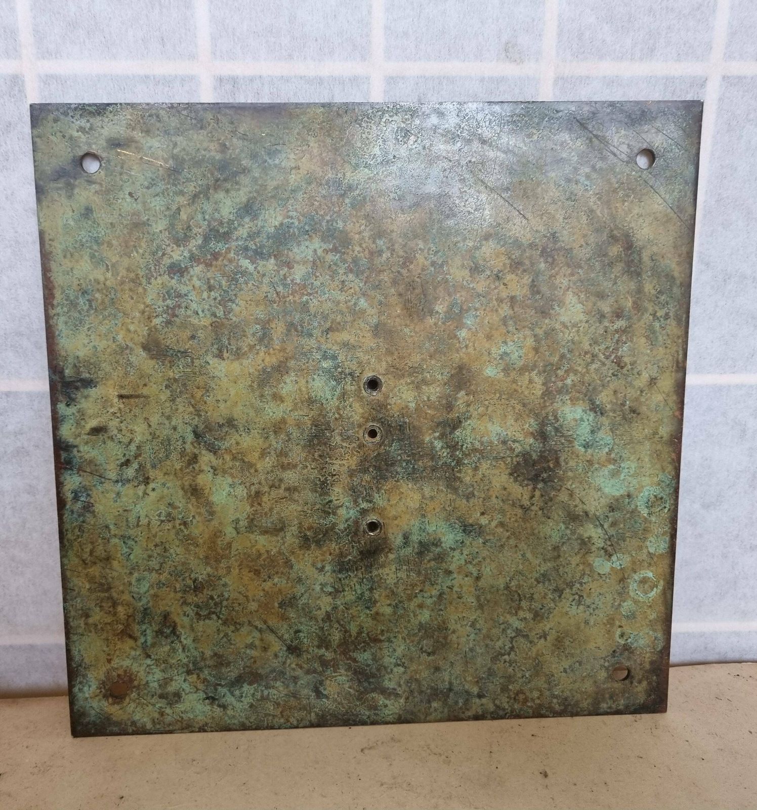 Antique Sundial Plaque Bronze Signed Chas Dobfon Bath Heavy Verdigris English photo Art