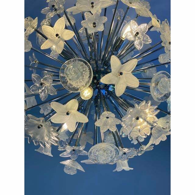 Contemporary "Bouquet" Flowers Murano Glass Sputnik Chandelier photo vinterior