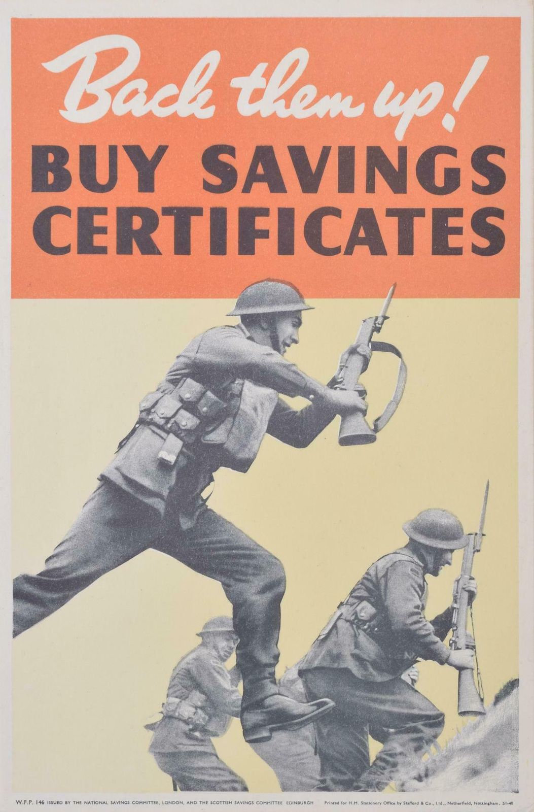 Back Them Up! Original Vintage Ww2 Soldiers Poster 1940