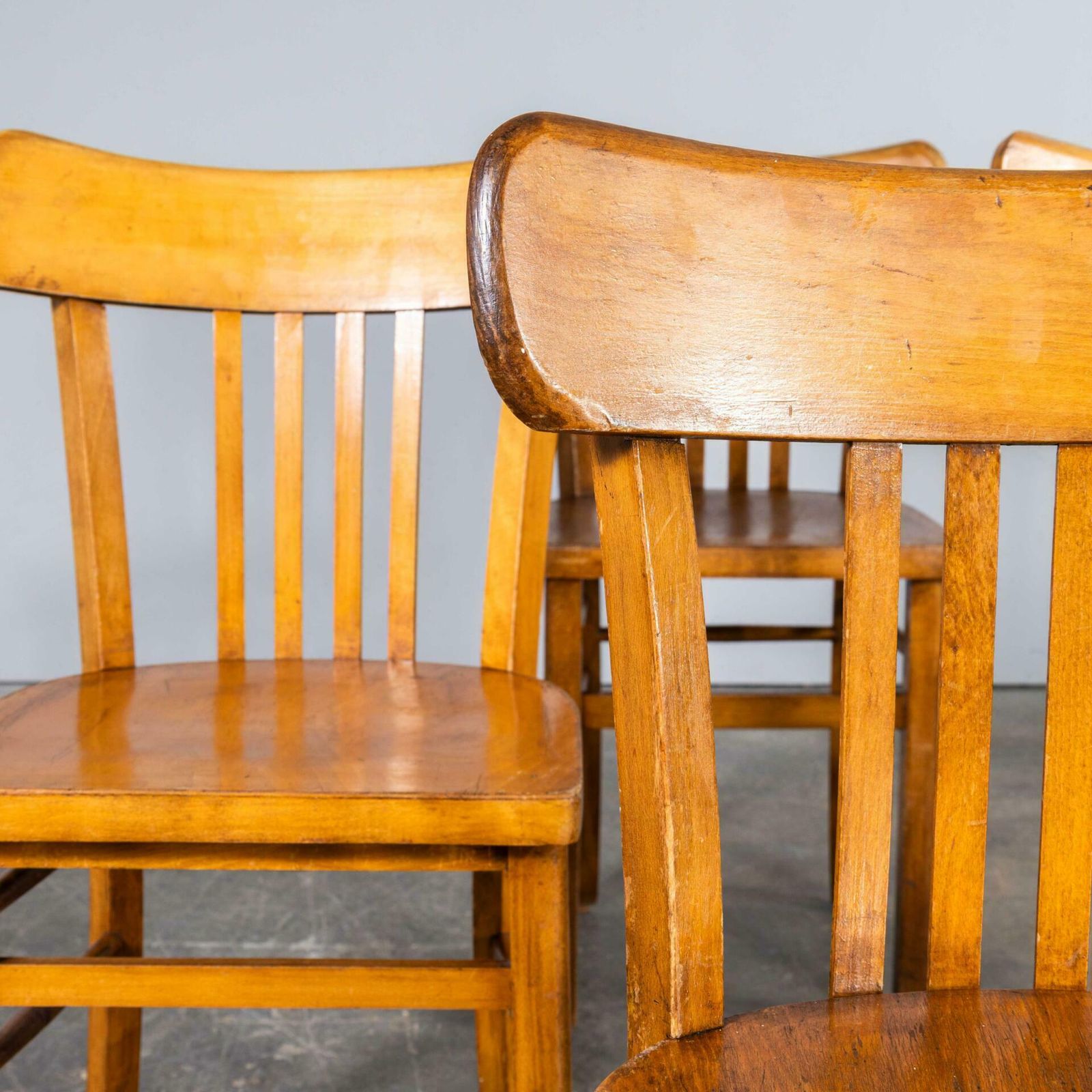 1950’s Luterma Honey Oak Bentwood Grill Back Dining Chair photo for sale