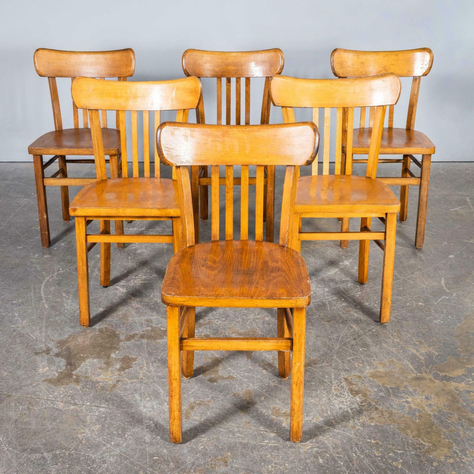 1950’s Luterma Honey Oak Bentwood Grill Back Dining Chair photo vinterior