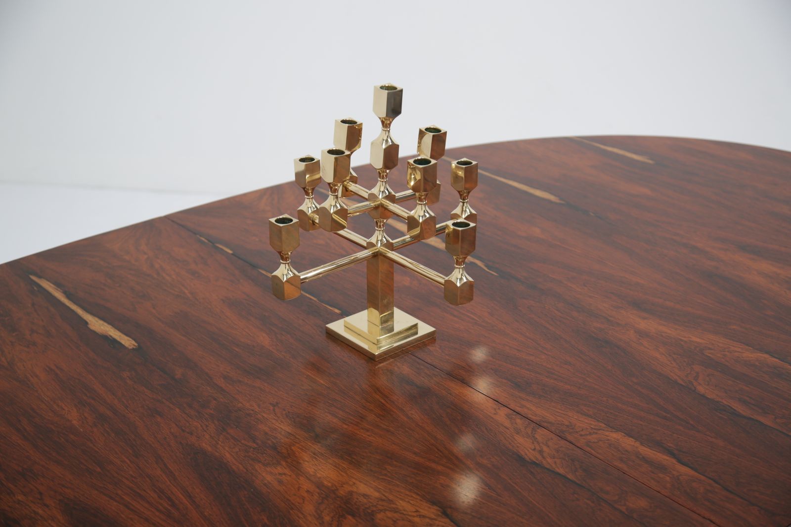 Brutalist Brass 9 Arm Candelabra By Lars Bergsten For Gusum, Sweden, 1982. photo 895.0
