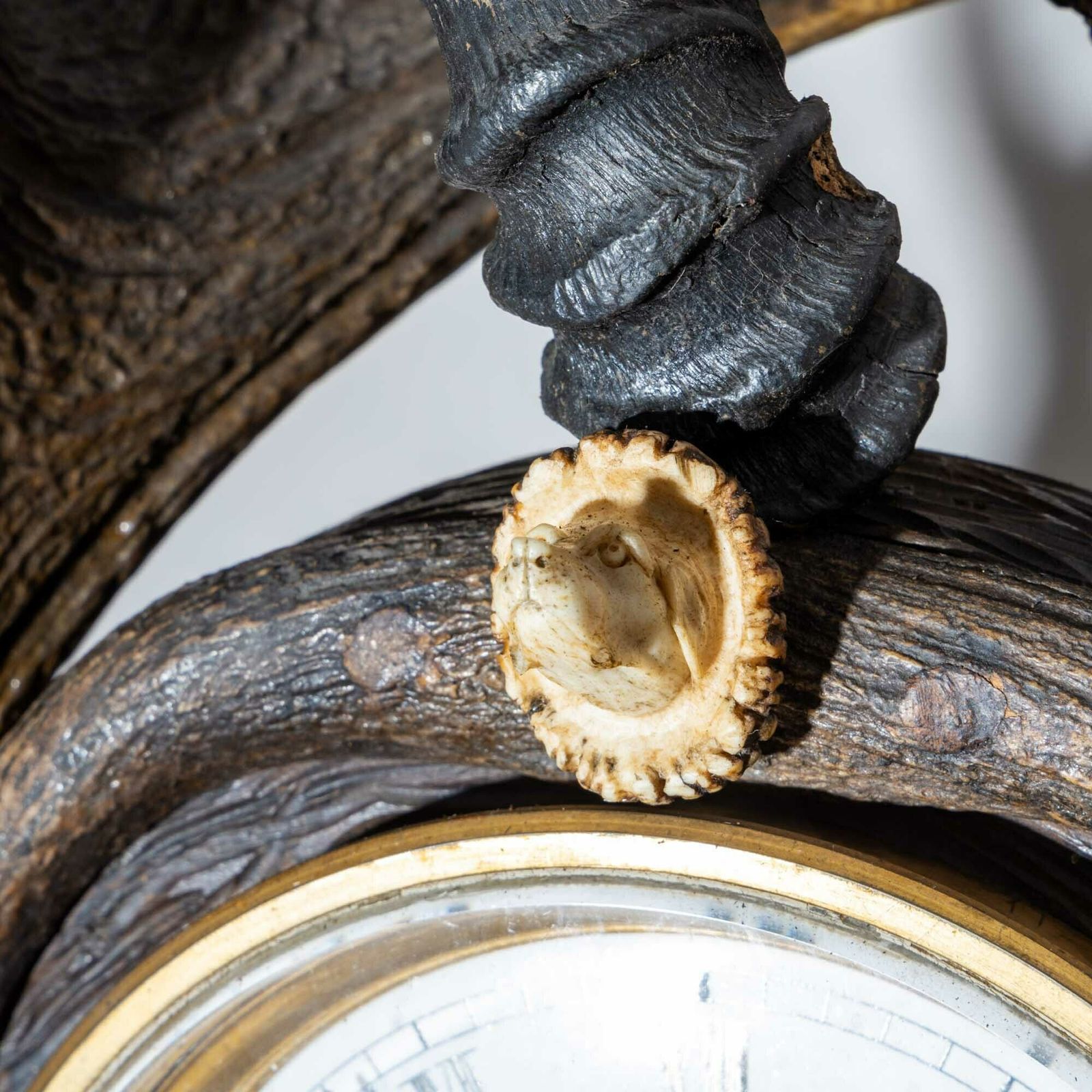 Hunting Table Clock In Antler Case, Germany, Early 20th Century photo buy