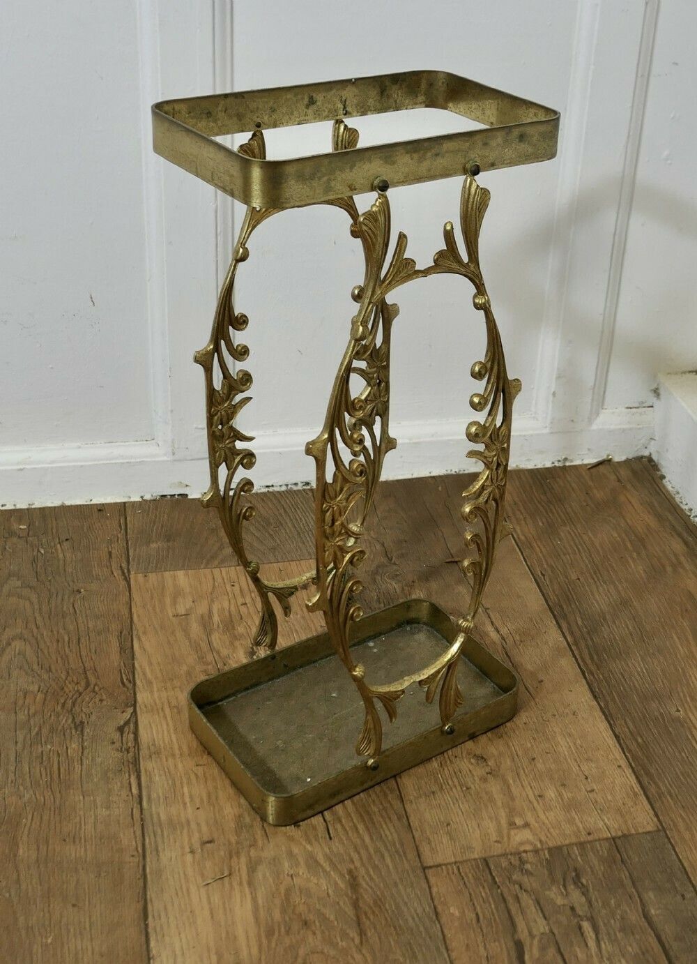 Unusual French Brass Stick Stand Or Umbrella Stand photo for sale