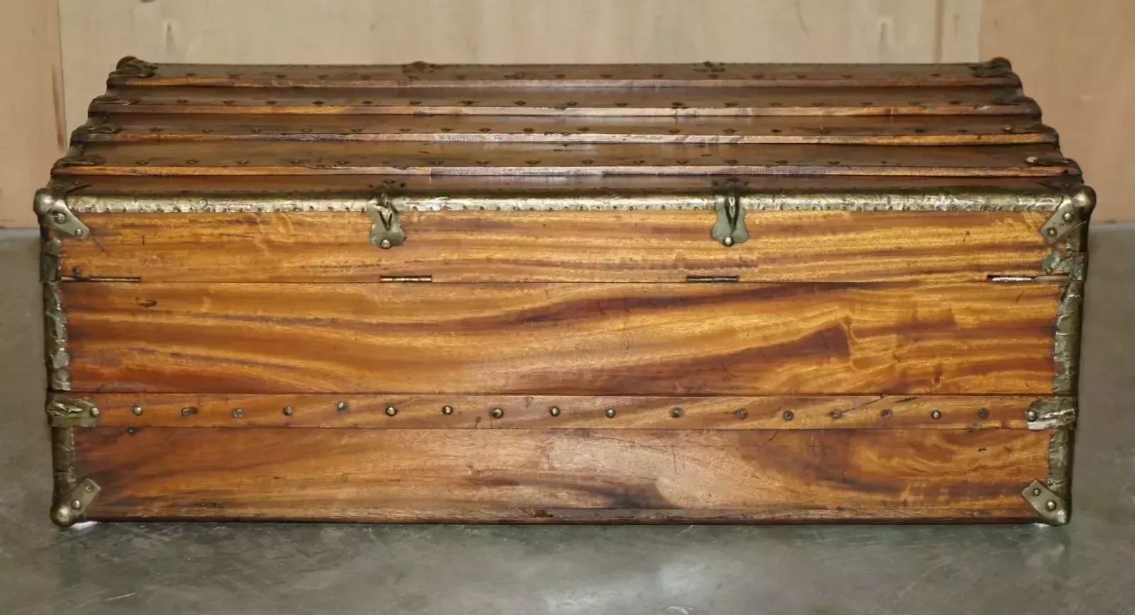Furniture Exquisite Antique Circa 1900 Chinese Export Camphor Wood Steamer Luggage Trunk photo