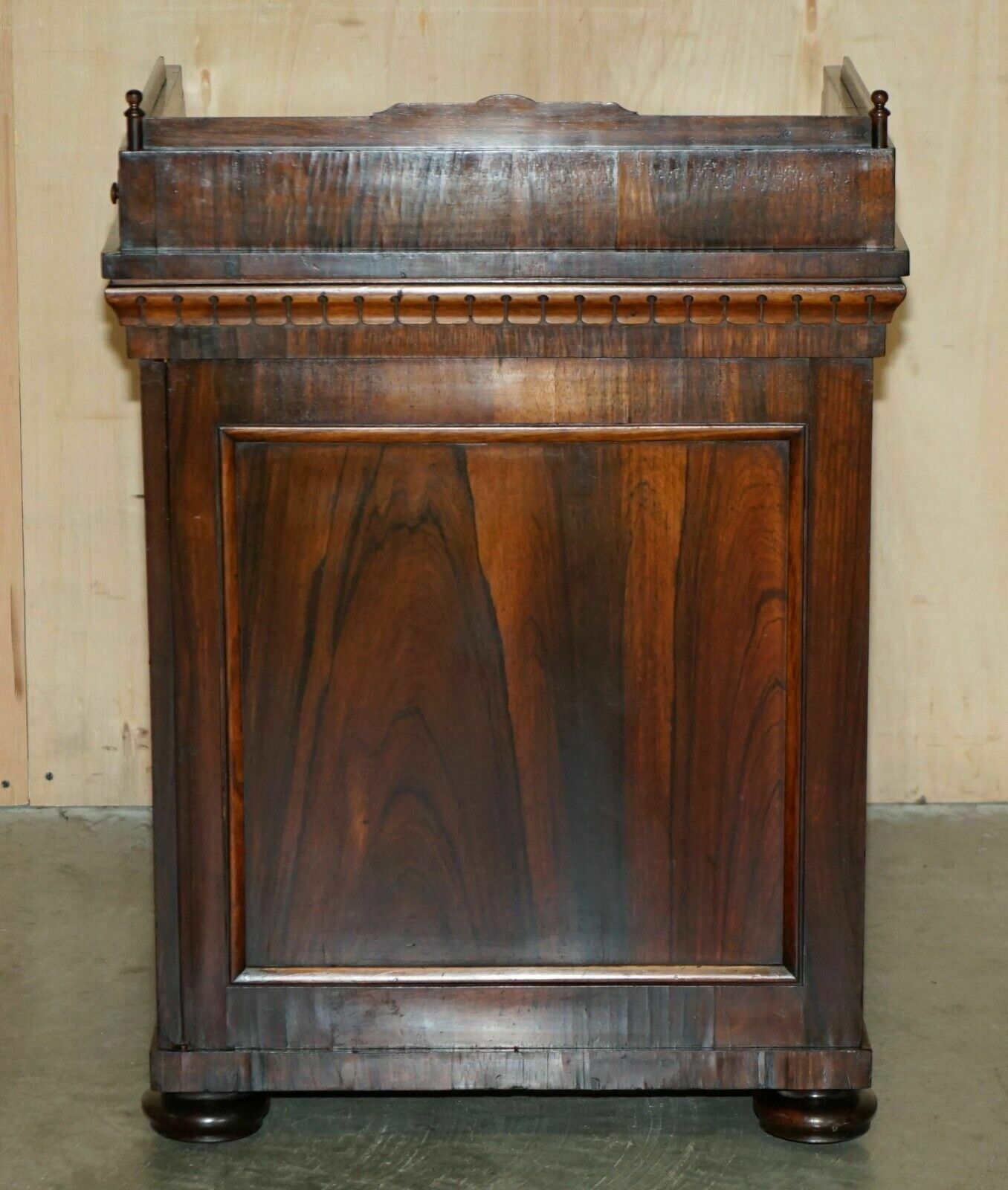 2350.0 Antique Original Regency Circa 1810 1820 Rosewood Brown Leather Davenport Desk photo