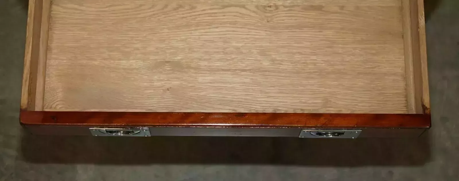 Furniture Vintage Harrods London Kennedy Single Drawer Military Campaign Console End Table photo