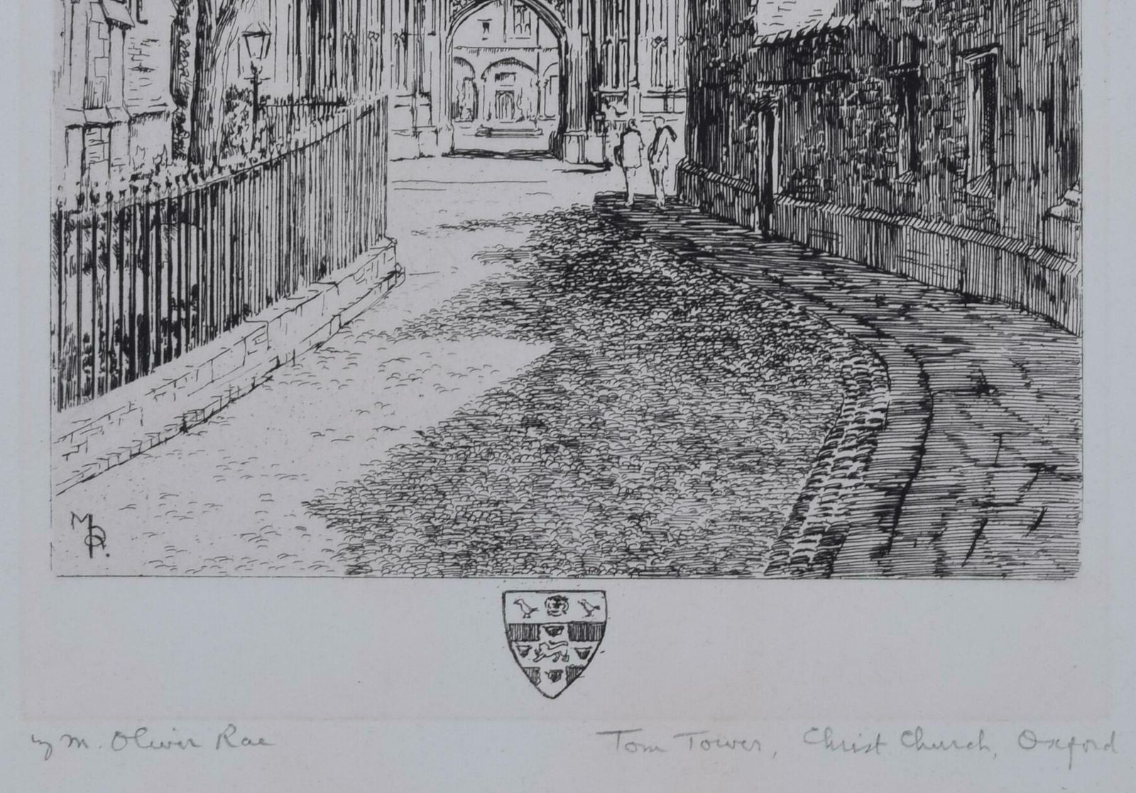 Mabel Oliver Rae Tom Tower, Christ Church, Oxford Etching By Mabel Oliver Rae Circa 1920 photo 220.0