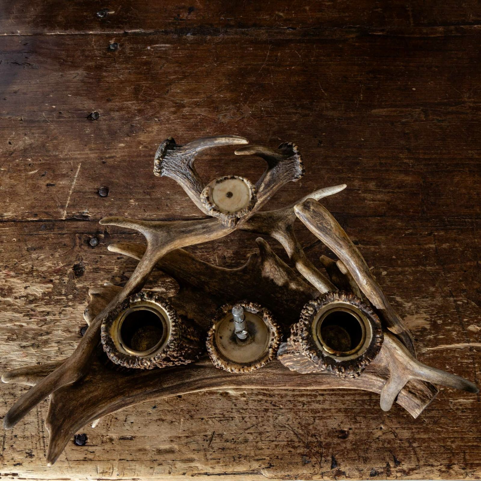 Smoking Desk Set With Antlers, Germany, Early 20th Century photo Home Decor