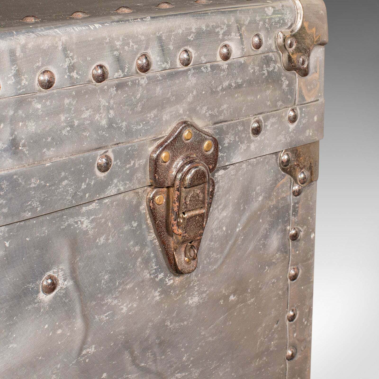photo for sale Large Antique Shipping Chest, Continental, Aluminium, Trunk, Edwardian, C.1910