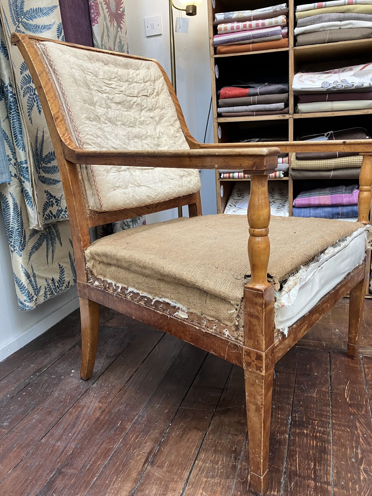 Continental Biedermeier Satinwood Library Chair photo furniture