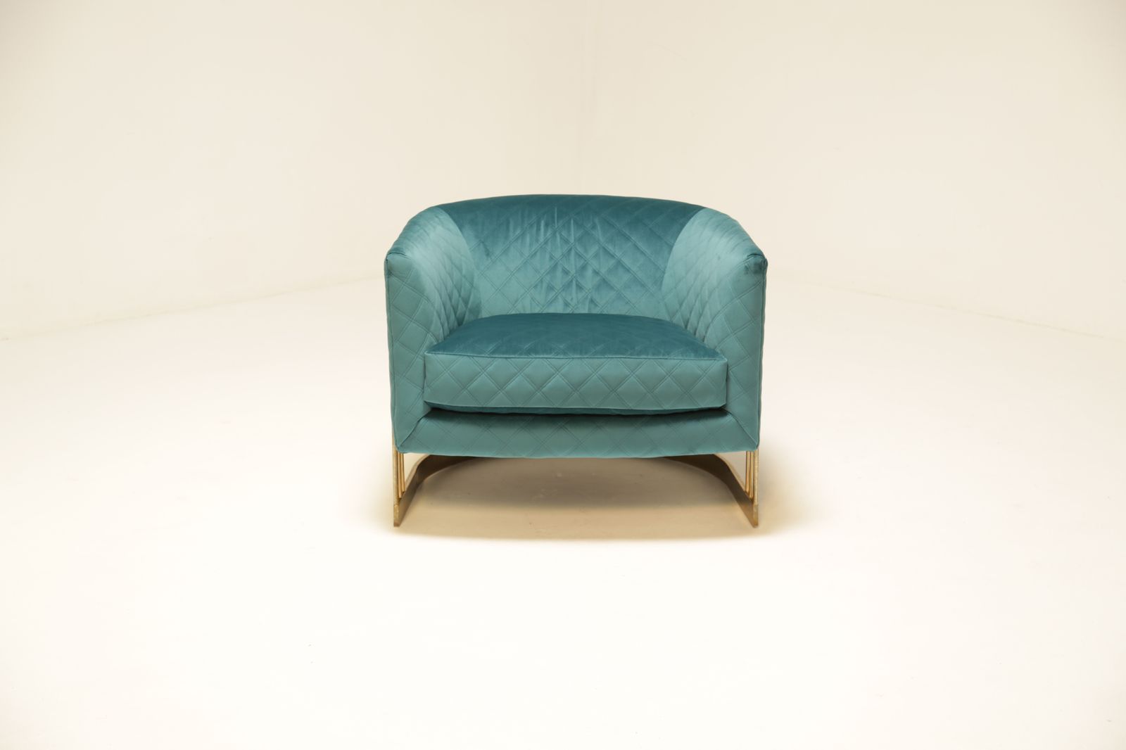Mid Century Upholstered Teal Velvet Tub Chair photo 1200.0