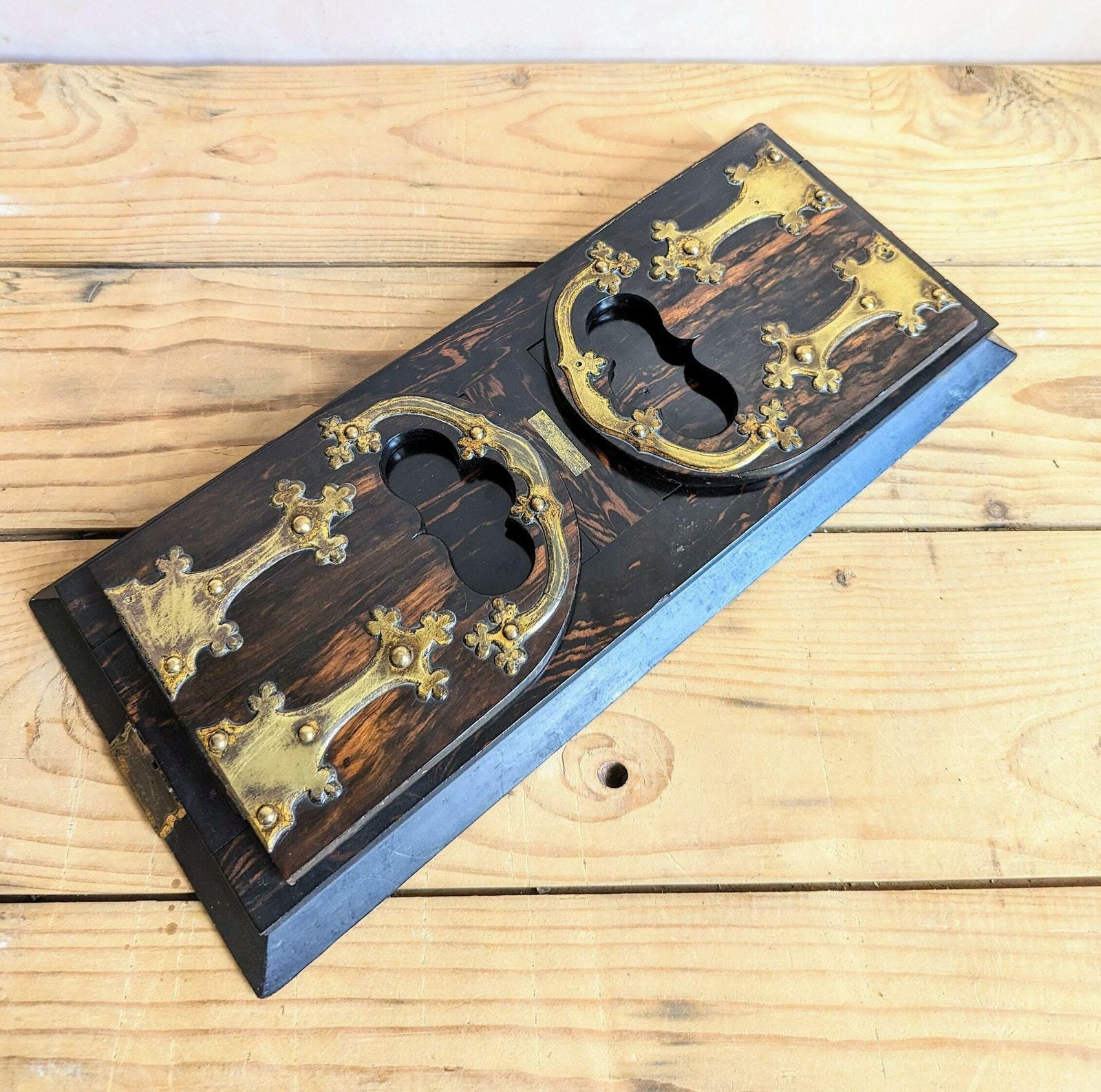 Antique Betjemann's Coromandel Book Slide C1880 photo 345.0