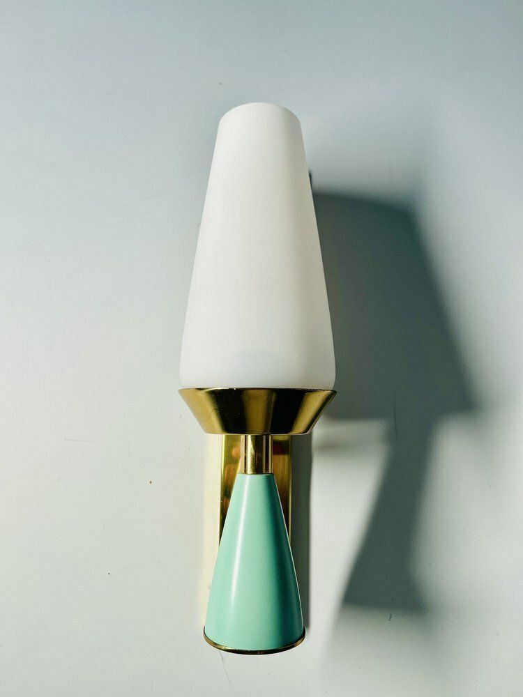 Mid Century Italian Brass And Glass Sconce From Stilnovo