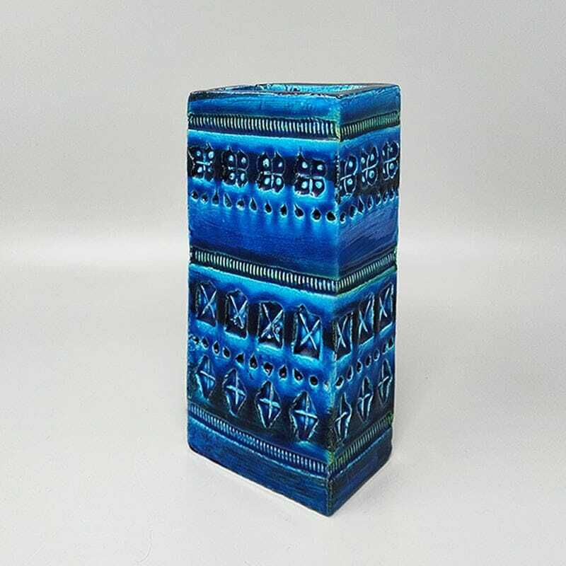 1960s Stunning Vase By Aldo Londi For Bitossi "Blue Rimini Collection" photo 360.0