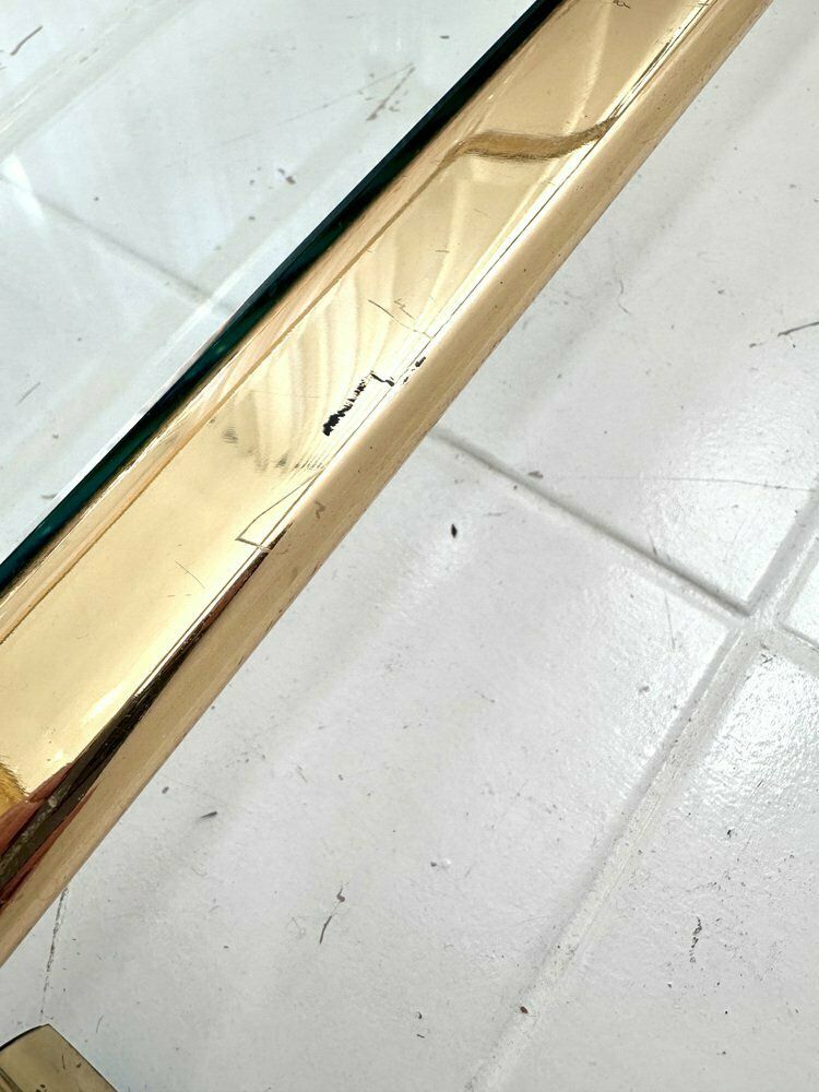 Mid Century Acrylic Three Tier Bar Cart With Brass Details, 1970s photo vinterior