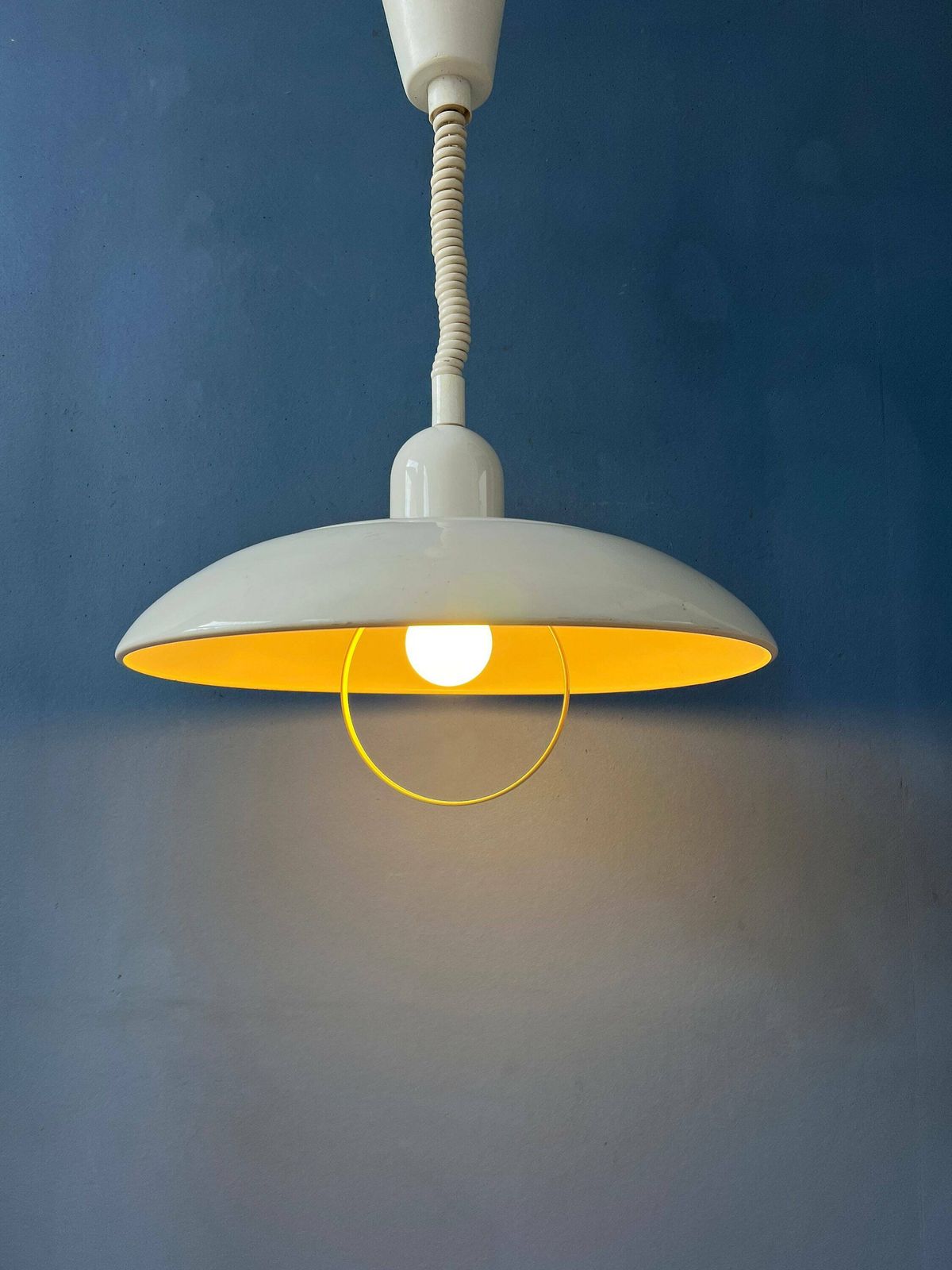 Vintage Beige Metalen Space Age Hanglamp