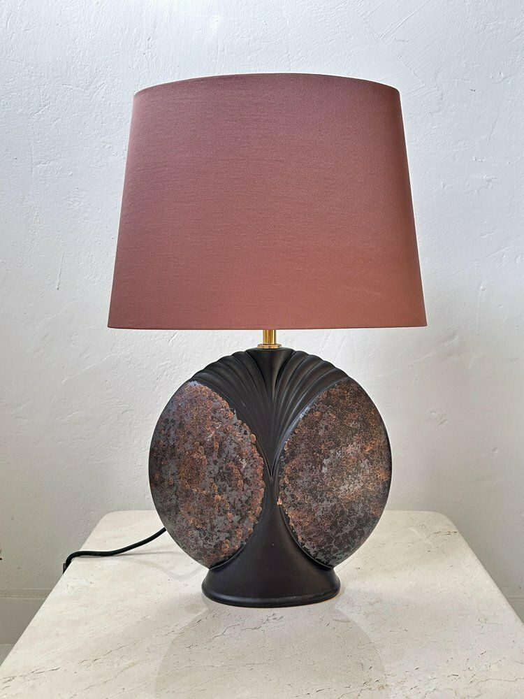 Mid Century Shell Shaped Ceramic Dark Purple Table Lamp By Goebel Porzellanfabrik, 1970s photo furniture