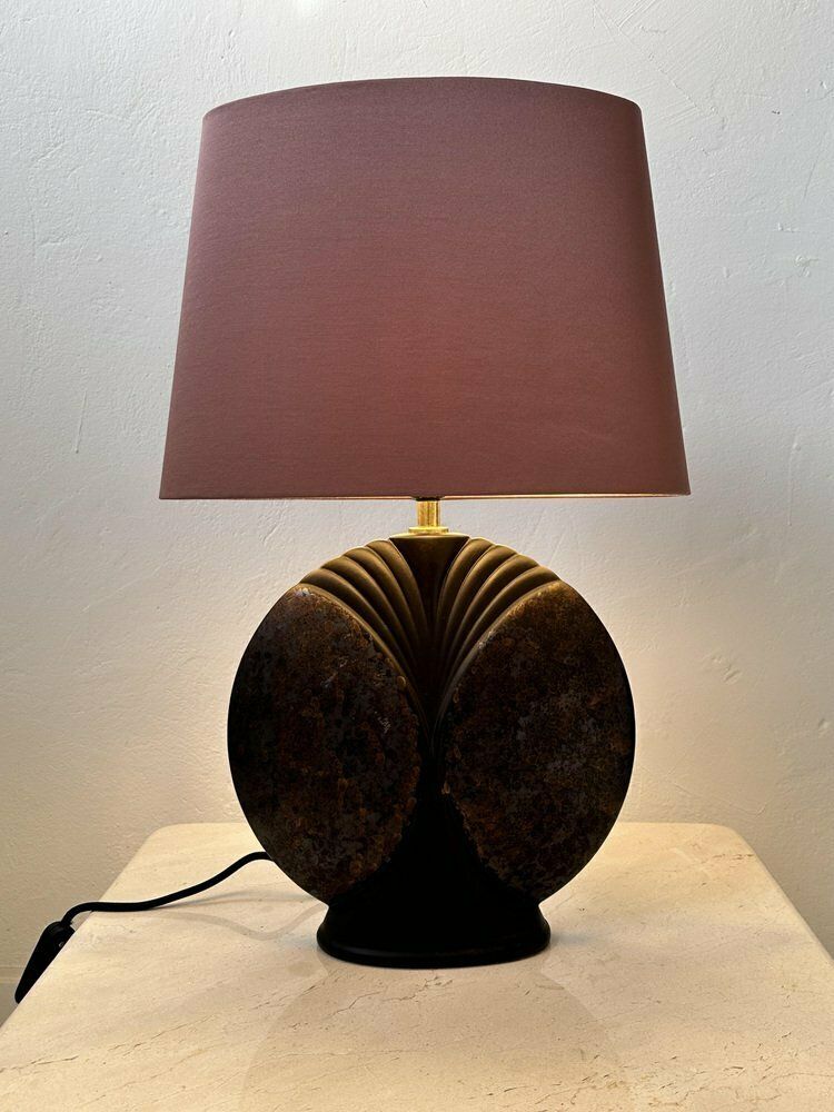 Mid Century Shell Shaped Ceramic Dark Purple Table Lamp By Goebel Porzellanfabrik, 1970s photo 1630.0