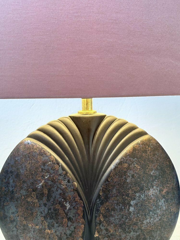 Mid Century Shell Shaped Ceramic Dark Purple Table Lamp By Goebel Porzellanfabrik, 1970s photo buy