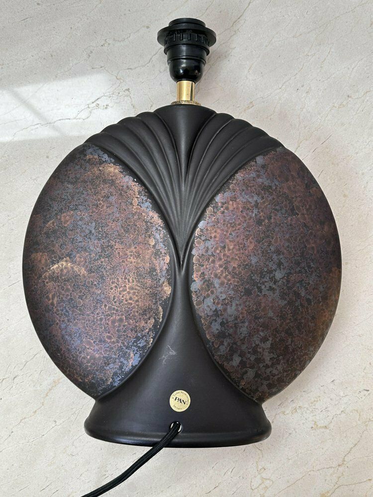 Mid Century Shell Shaped Ceramic Dark Purple Table Lamp By Goebel Porzellanfabrik, 1970s photo vintage