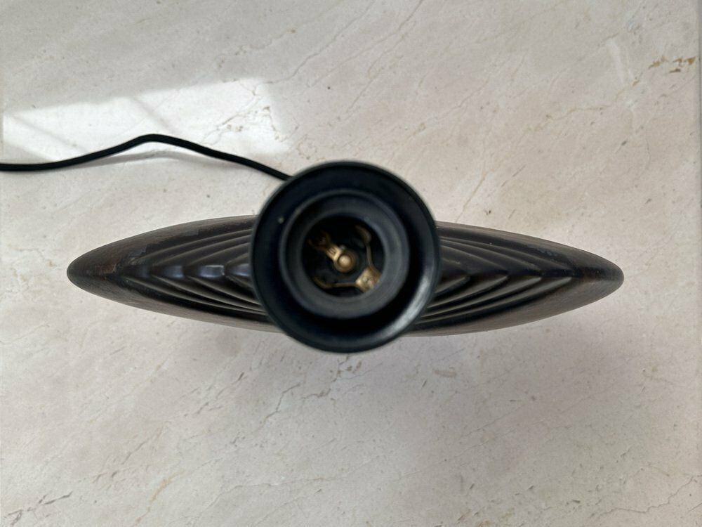 photo vintage Mid Century Shell Shaped Ceramic Dark Purple Table Lamp By Goebel Porzellanfabrik, 1970s