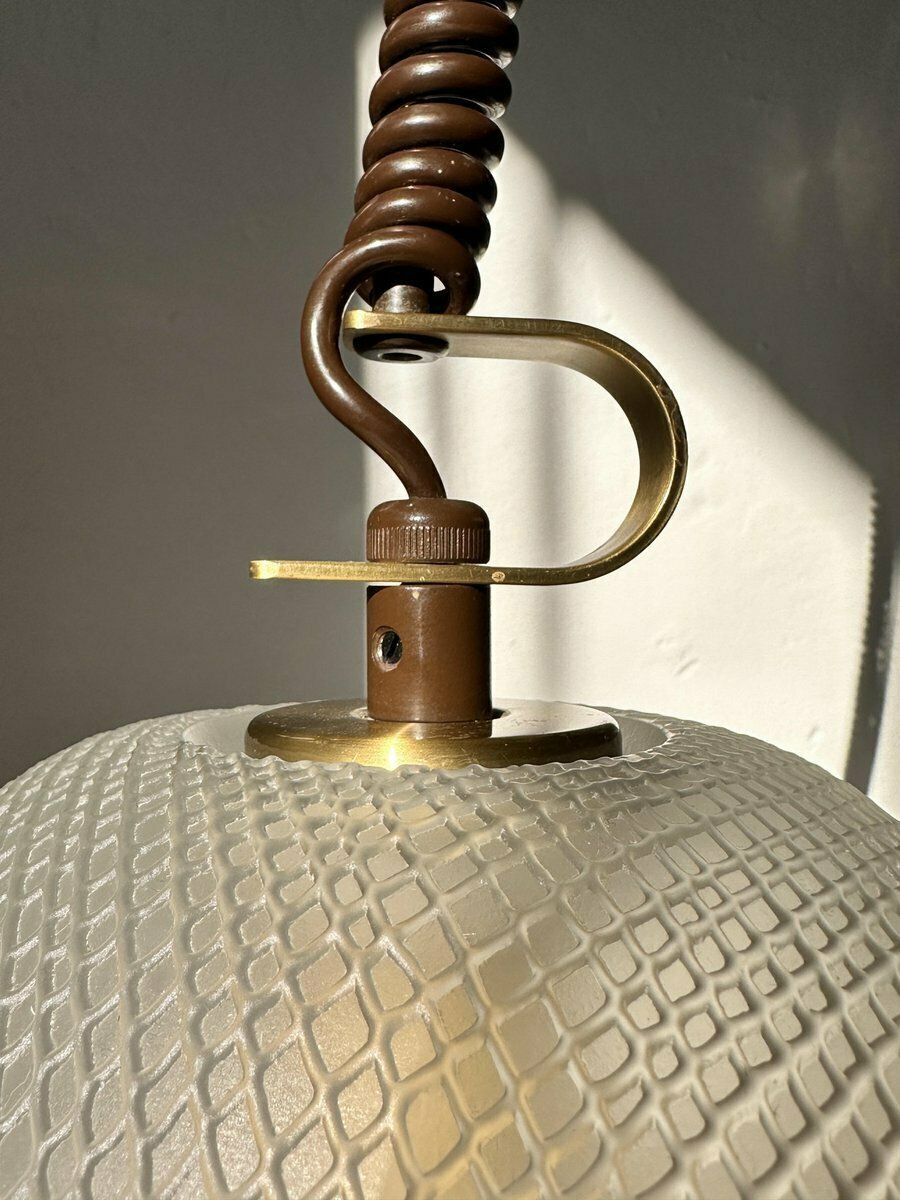 Mid Century Opaline Glass Pendant From Peill & Putzler, 1970s photo vinterior