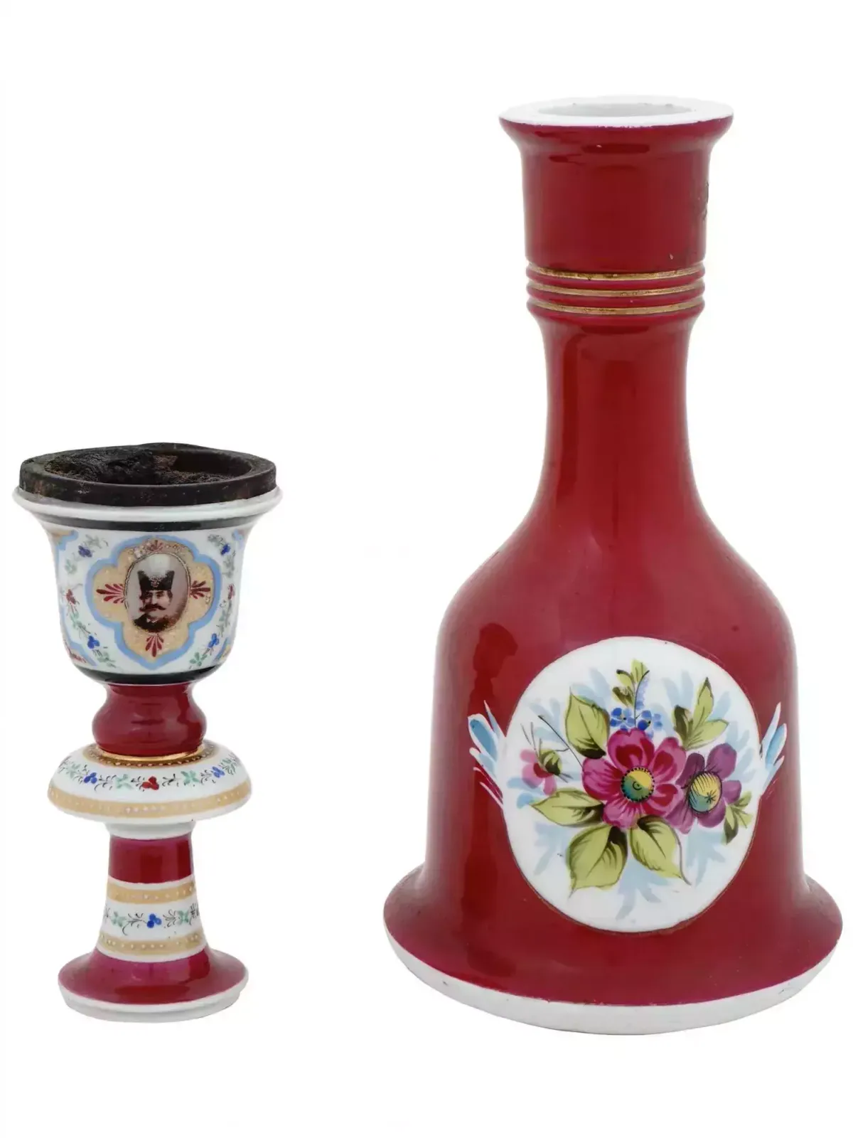 Hand Painted Porcelain Hookah. Kuznetsov Factory In Dulevo. Russia. 19th Century photo 1595.0