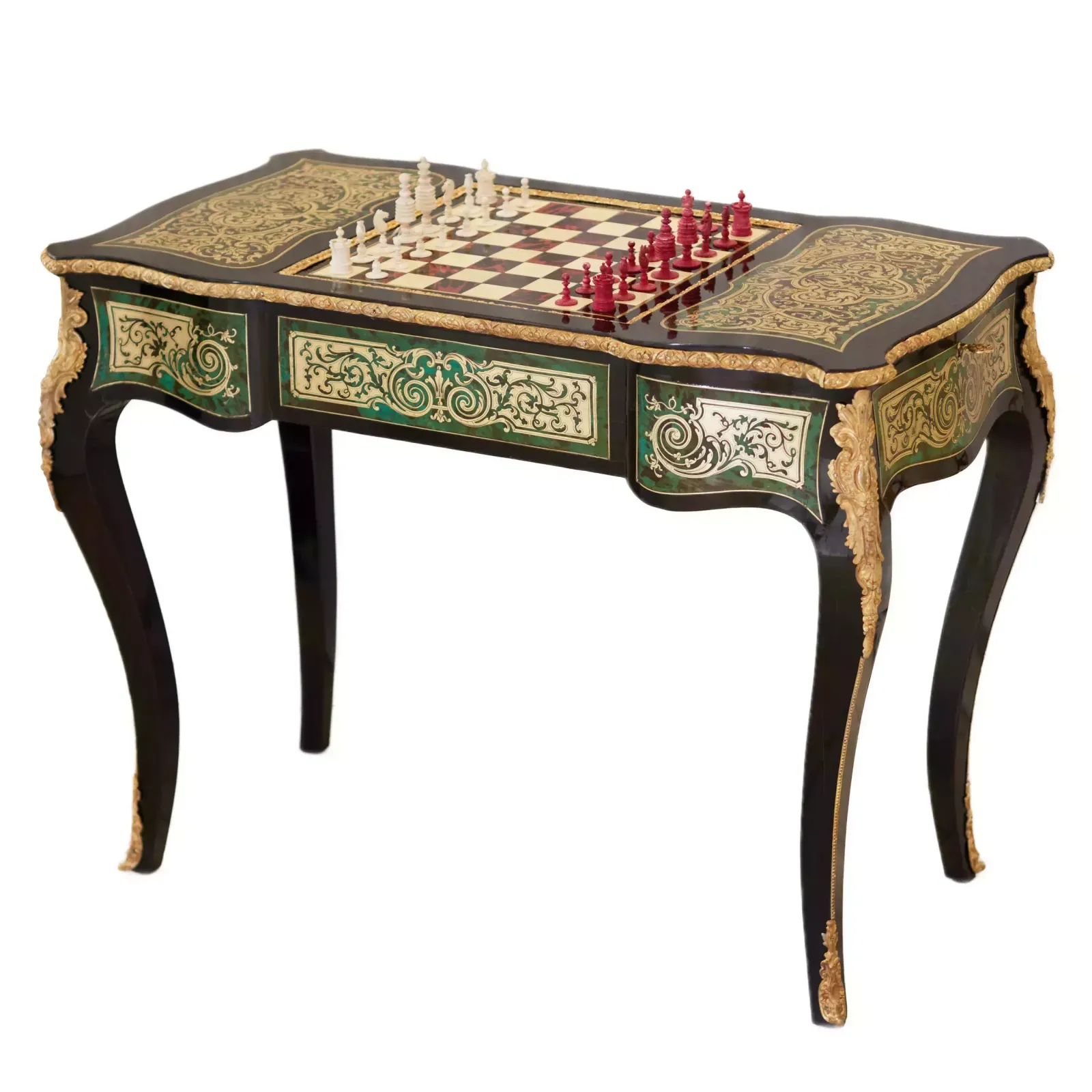 Game Chess Table In Boulle Style. France. Turn Of The 19th 20th Century. photo furniture