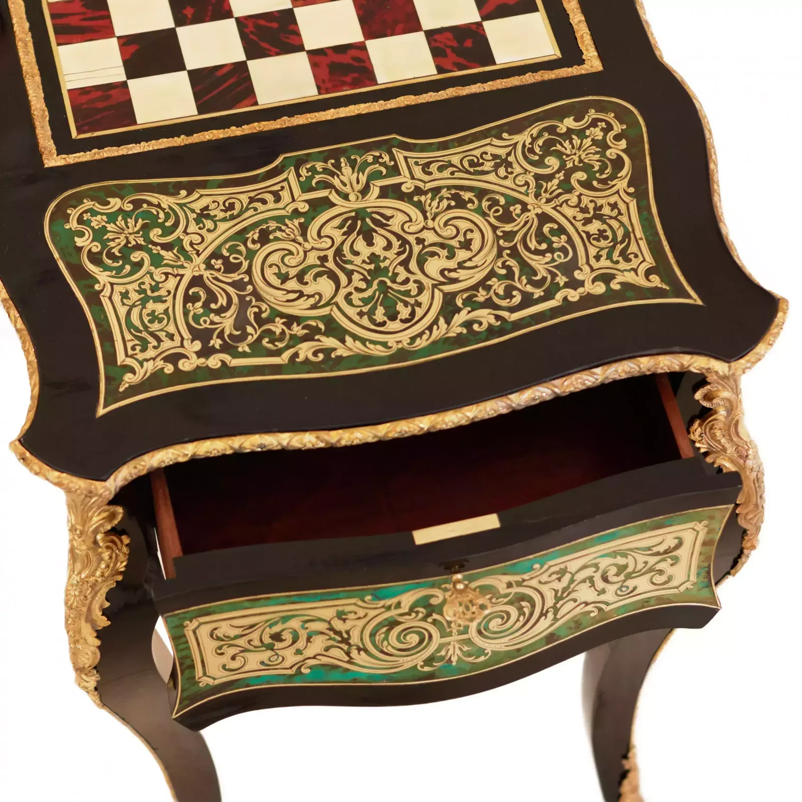photo furniture Game Chess Table In Boulle Style. France. Turn Of The 19th 20th Century.