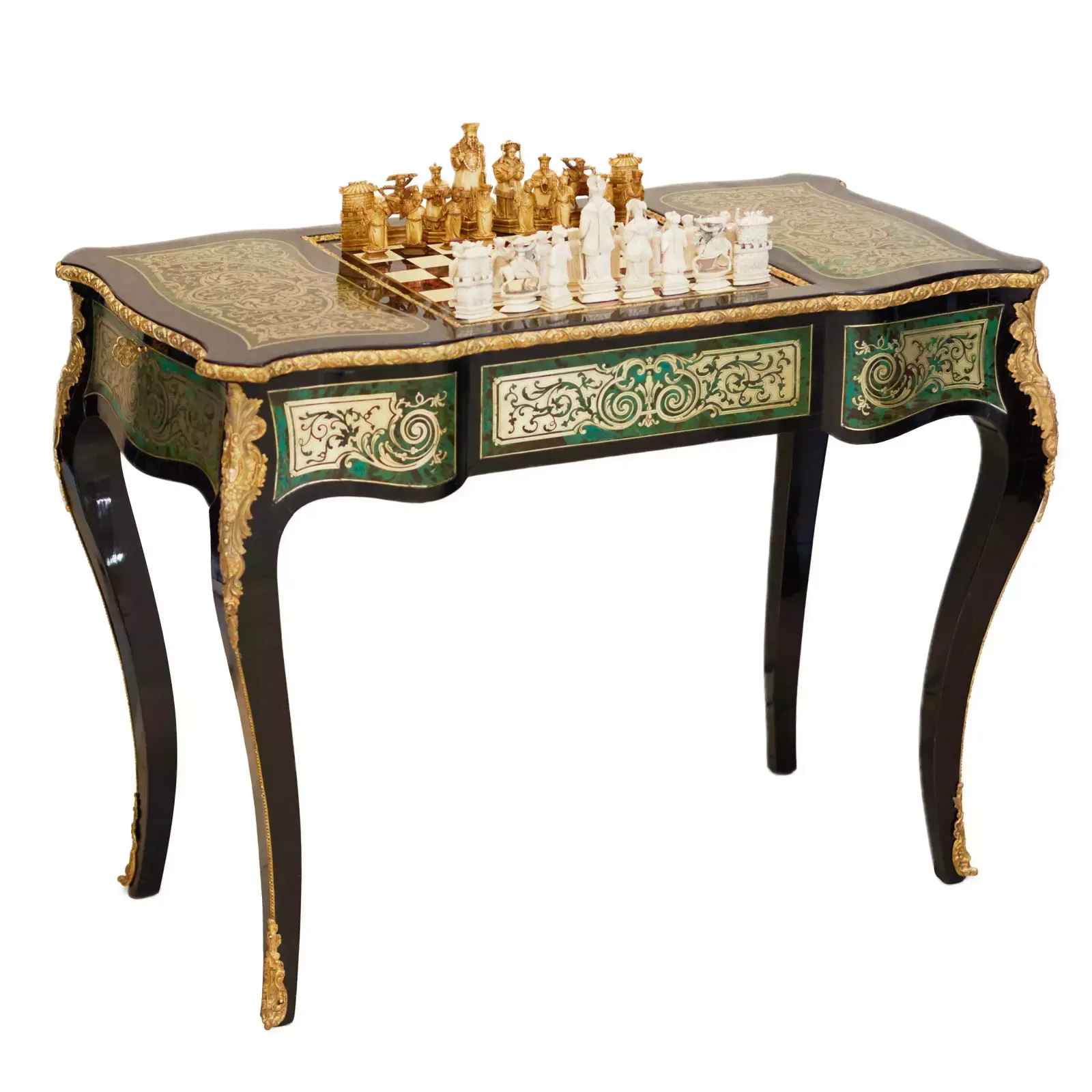Furniture Game Chess Table In Boulle Style. France. Turn Of The 19th 20th Century. photo