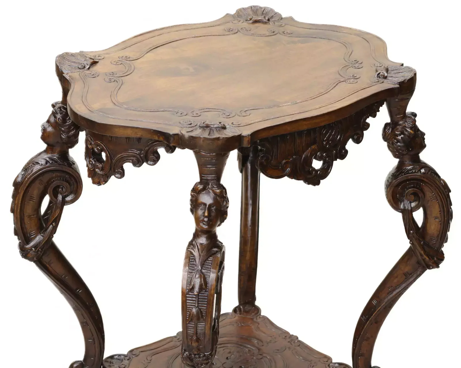 Carved Wooden Table In Neo Rococo Style From The Turn Of The 19th Century. photo Furniture