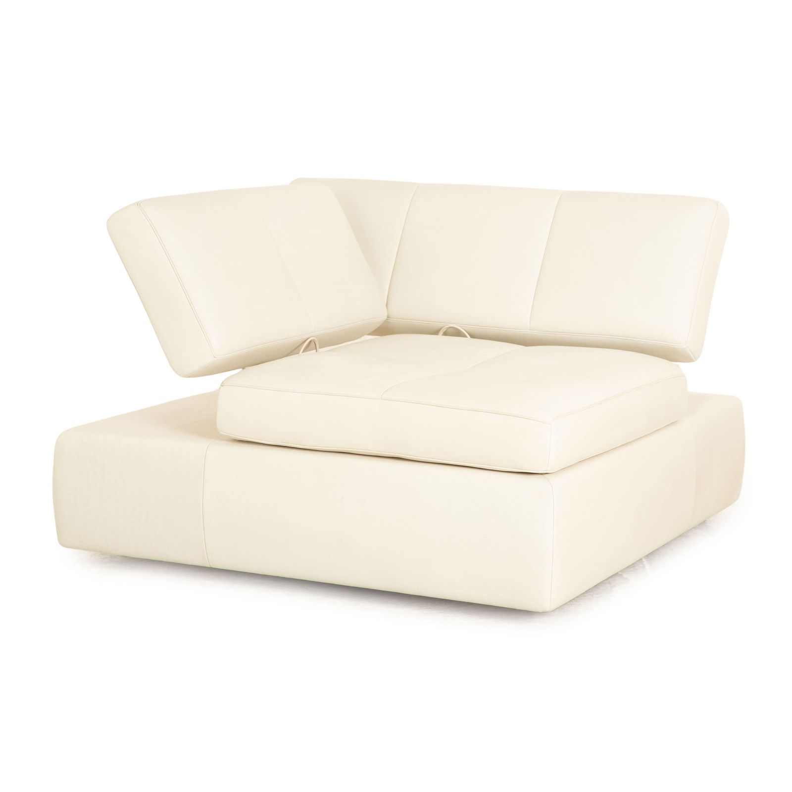 Fauteuil FSM Square Up en cuir blanc et gris, fonction manuelle