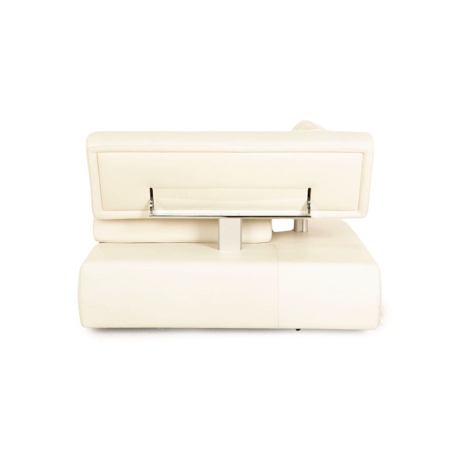 Fauteuil FSM Square Up en cuir blanc et gris, fonction manuelle photo vintage