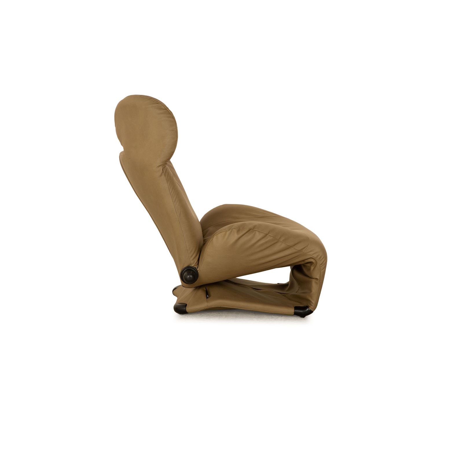 photo furniture Fauteuil Cassina Wink en tissu vert olive rouge, nouvelle housse en cuir vegan microfibre