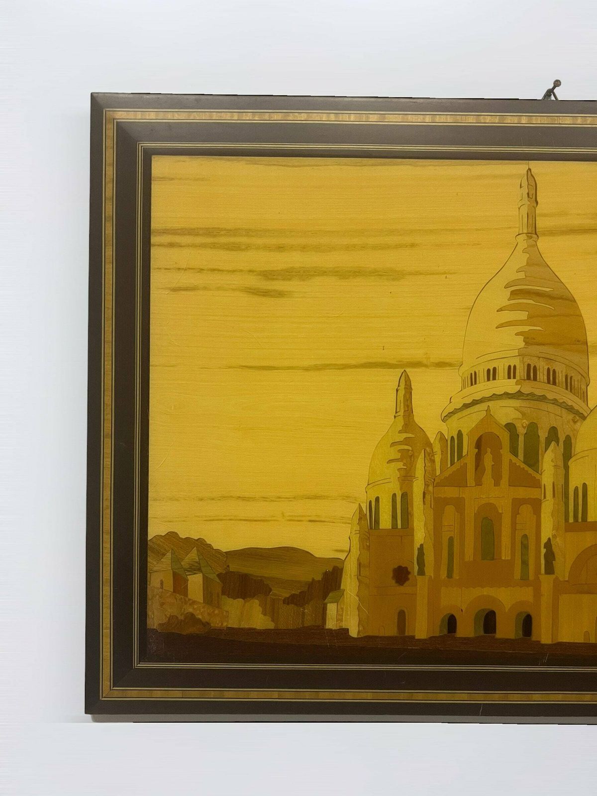 Vintage Sacre Coeur Wall Art, Wooden Wall Panel, De Basilique Du Sacré Cœur Paris, Made In Italy, Mid Century Interior Design photo vinterior