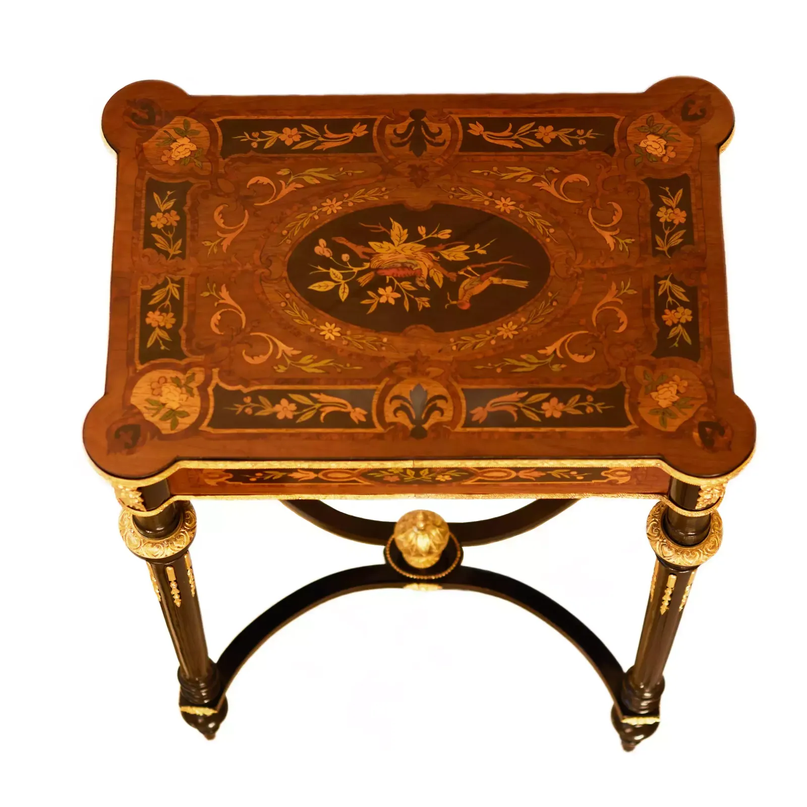 A Lovely Inlaid Wood Dressing Table With Gilded Bronze. France Late 19th Century. photo buy