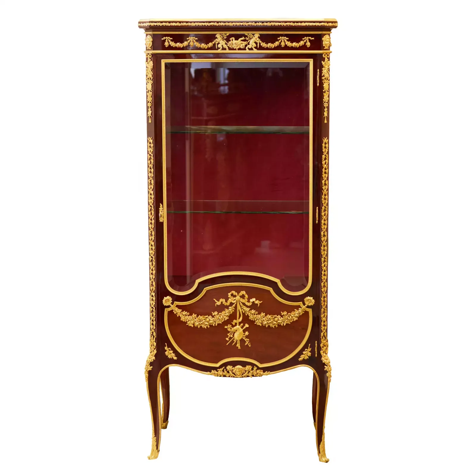 Showcase In Mahogany And Gilded Bronze In Sormani Style. France 19th Century.