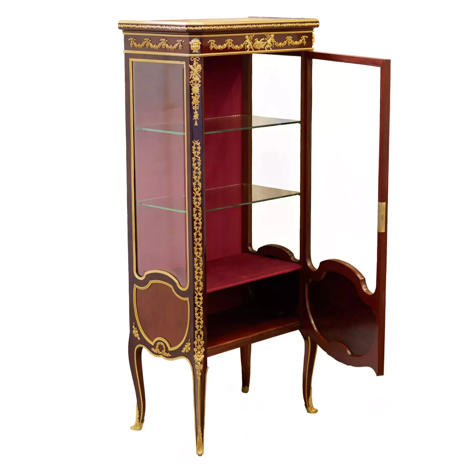 Showcase In Mahogany And Gilded Bronze In Sormani Style. France 19th Century. photo for sale
