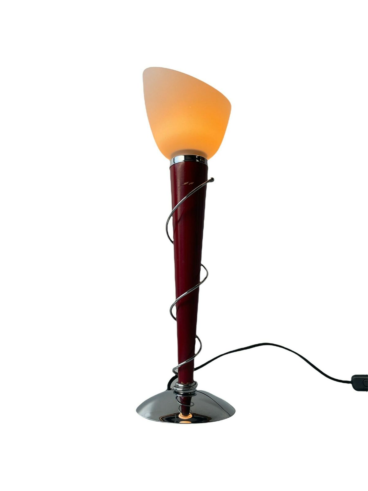 Postmodern Table Lamp, White Glass Shade, Torch Shaped Design, Hema Amsterdam Light, Elegant Art Deco Style photo furniture