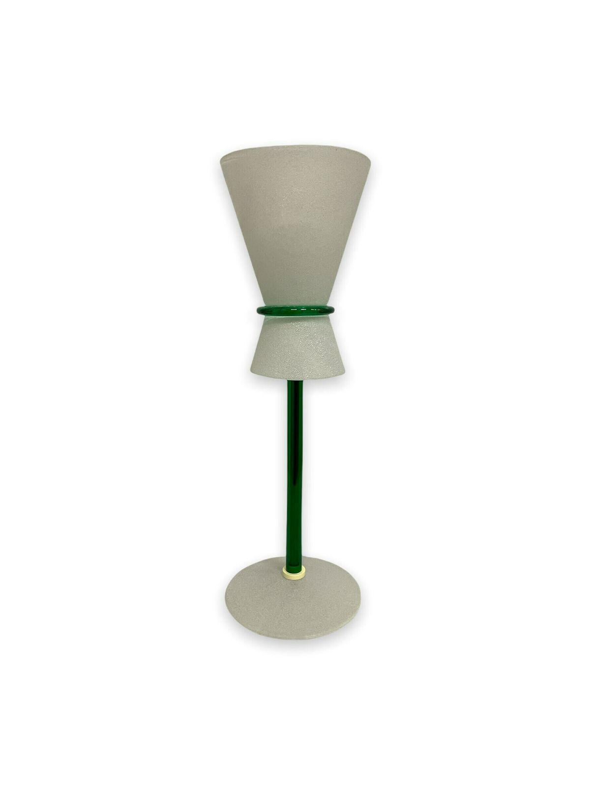 Glass Table Lamp, New Old Stock, Postmodern Design Standing Light, Desk Nightstand Lamp, 1990s Interior Style photo vintage