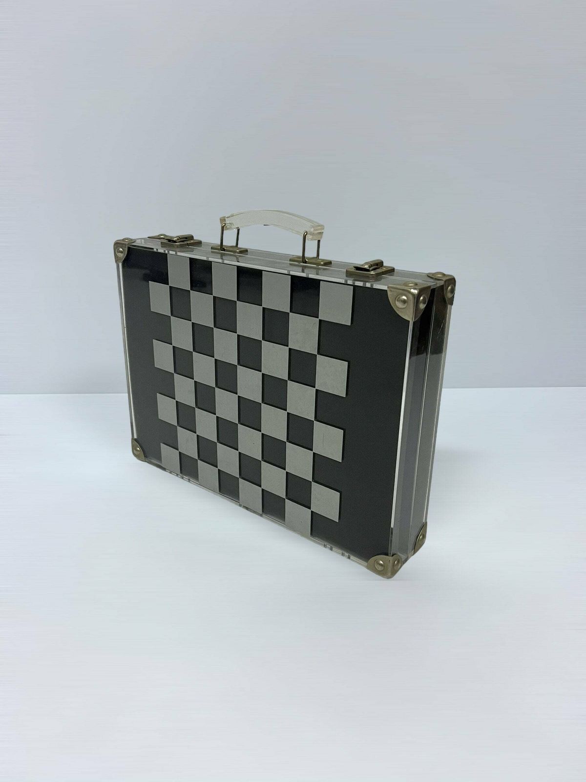 Vintage Dapy Paris Chess Game, Translucent Acrylic Design Briefcase, Postmodern Travel Case, Rare Design Chess Collectible Gift