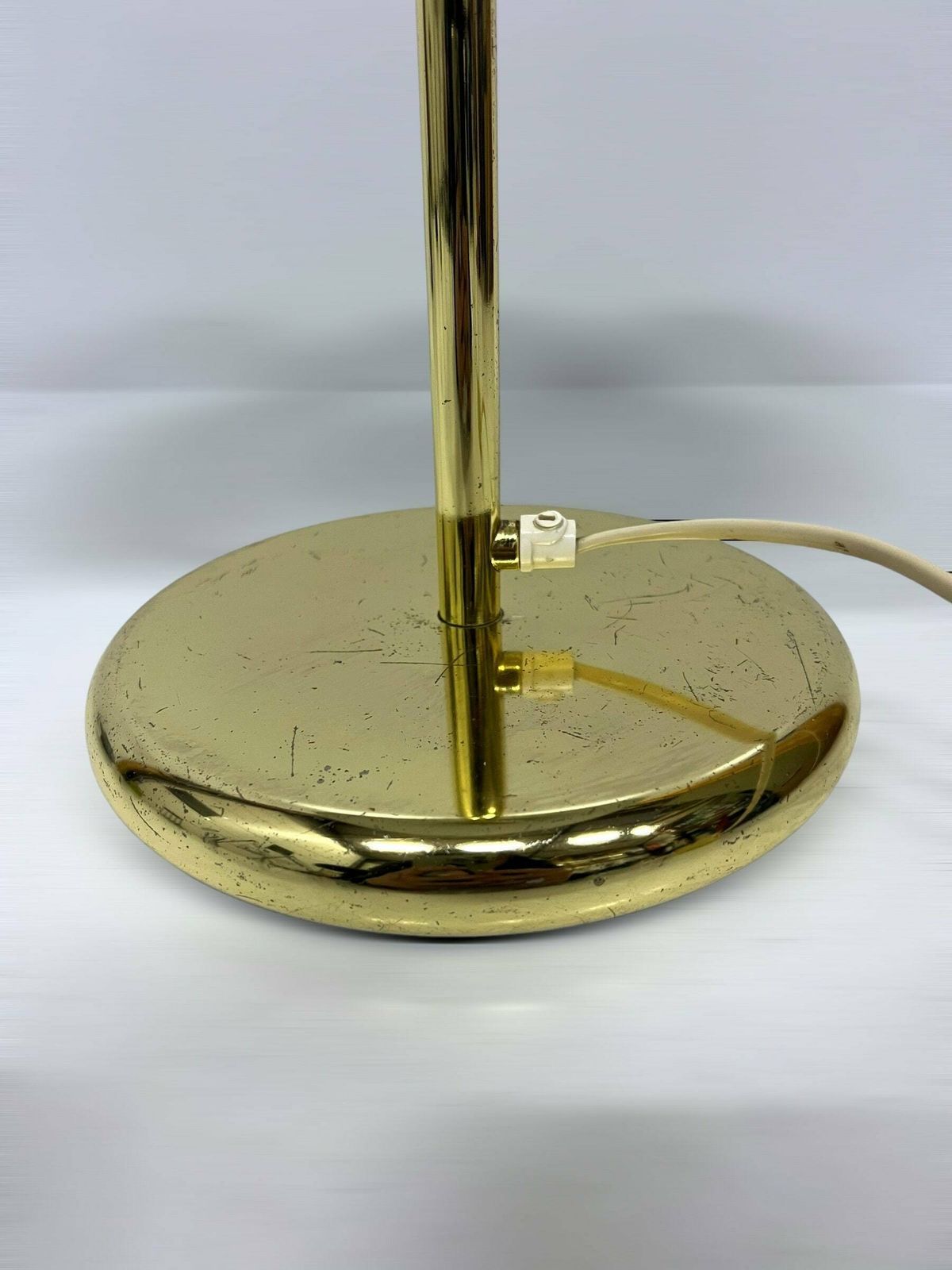 Rare Ikea Table Lamp, Vintage Postmodern Design, Space Age Desk Light, Gold Metal Blemishes Patina photo Lighting