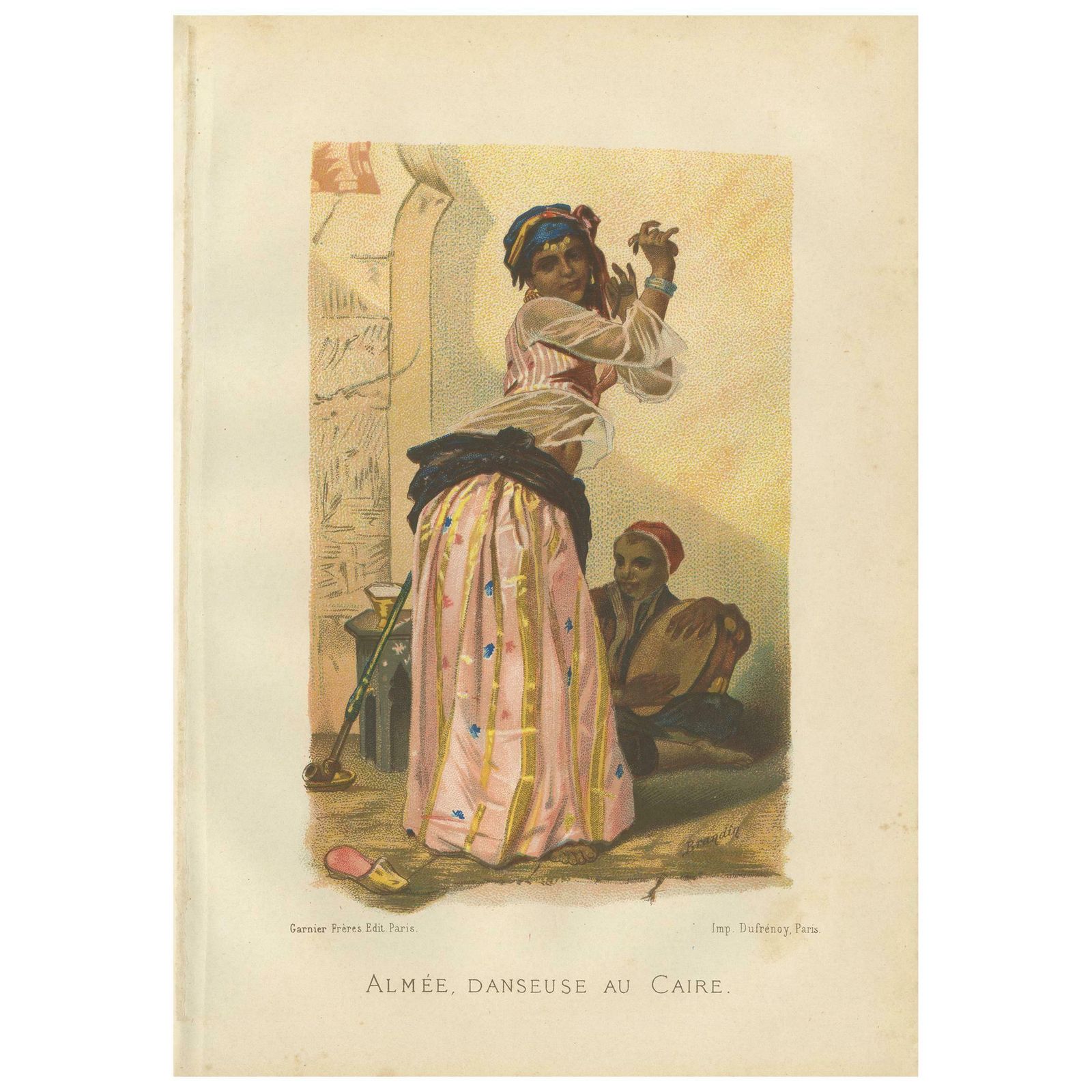 Antique Print Of A Dancer Of Cairo By Grégoire, '1883'