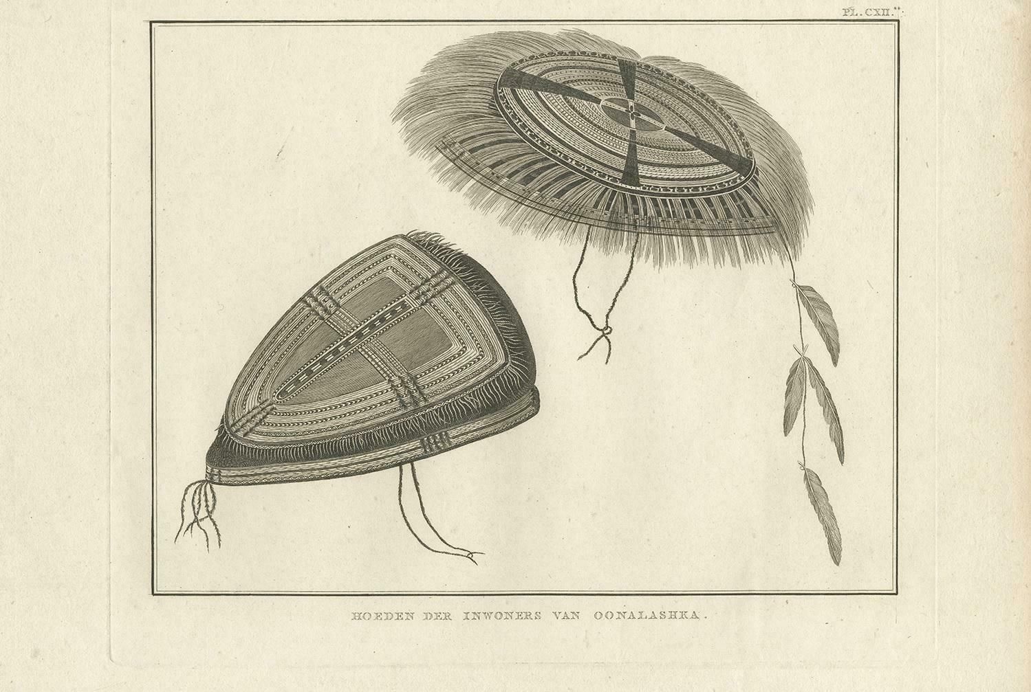 Antique Print Of Alaska Costumes By Cook, 1803 photo furniture