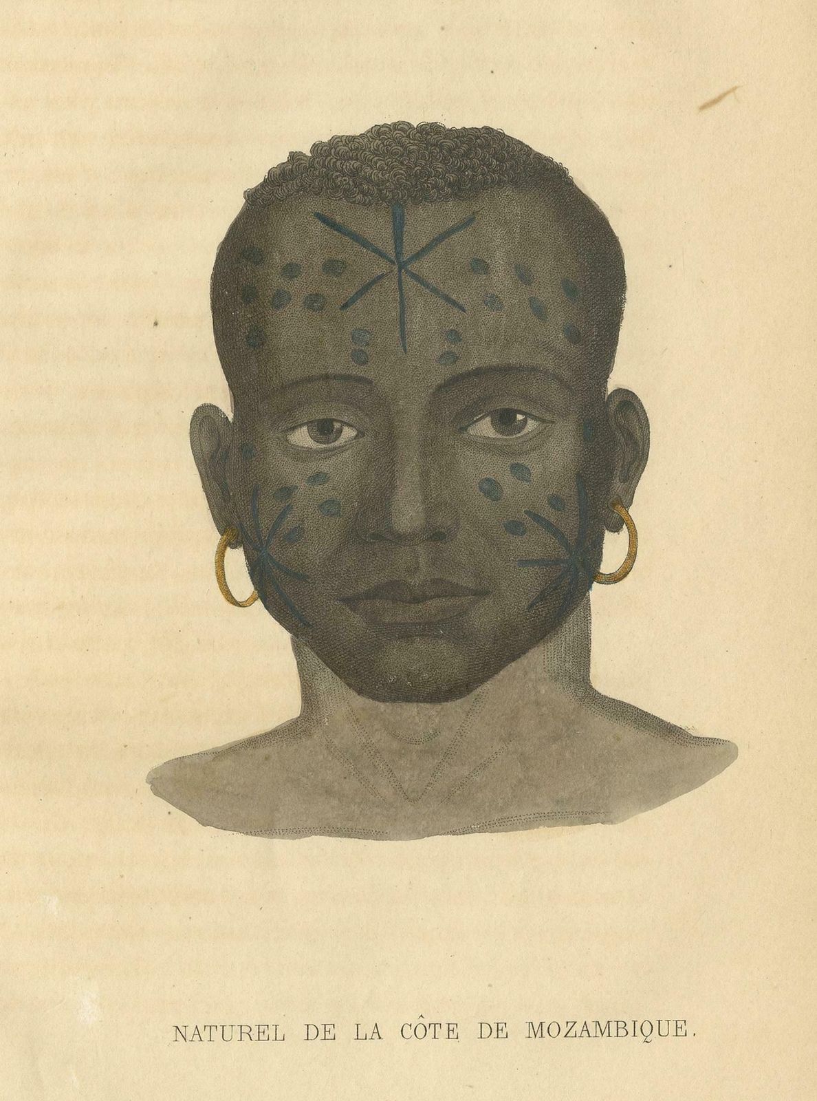Antique Print Of A Native Of The Mozambique Coast By Prichard, 1843 photo for sale