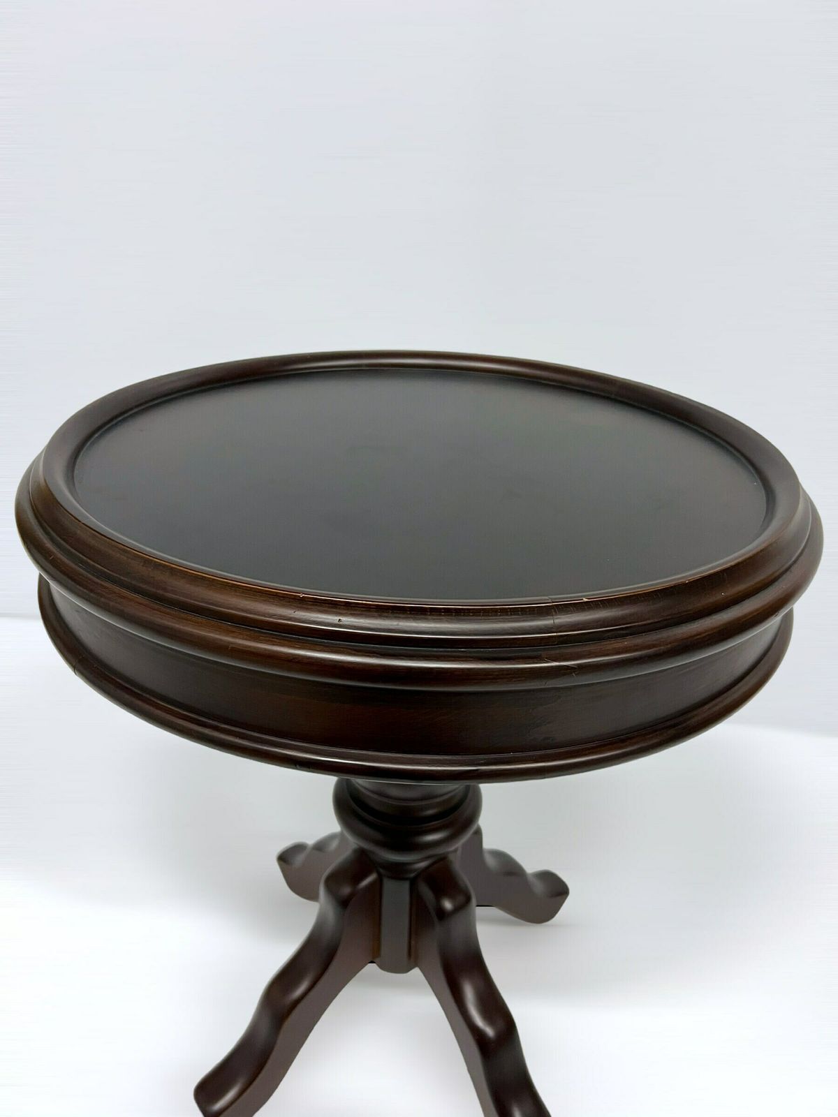 Vintage Antique Side Table, Round Wooden Design, Dovetail Details, Luxury Side Table, Elegant French Interior photo 372.0