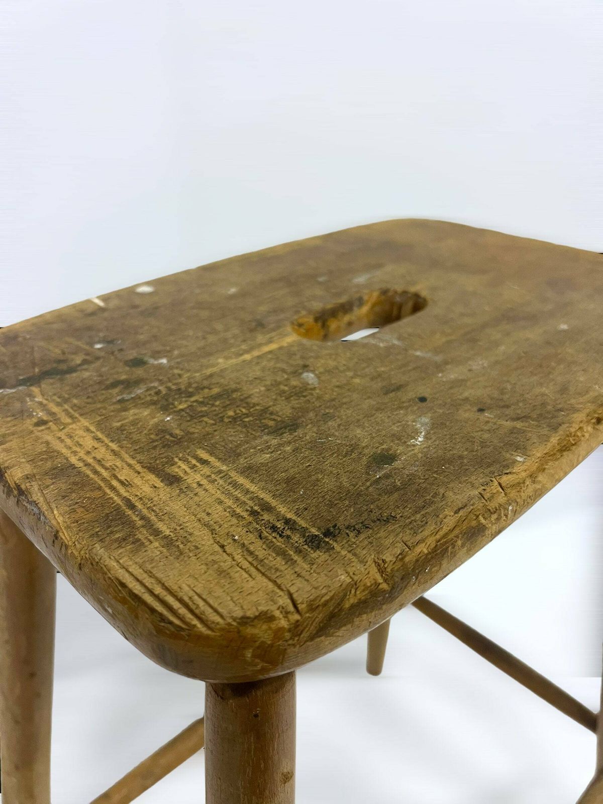 photo for sale Vintage Workshop Stool, Industrial Old Craft Stool, Wooden Design, Old French Wooden Chair, Antique Plant Table